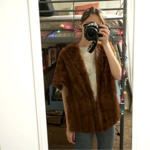 Red Brown Fur Shawl